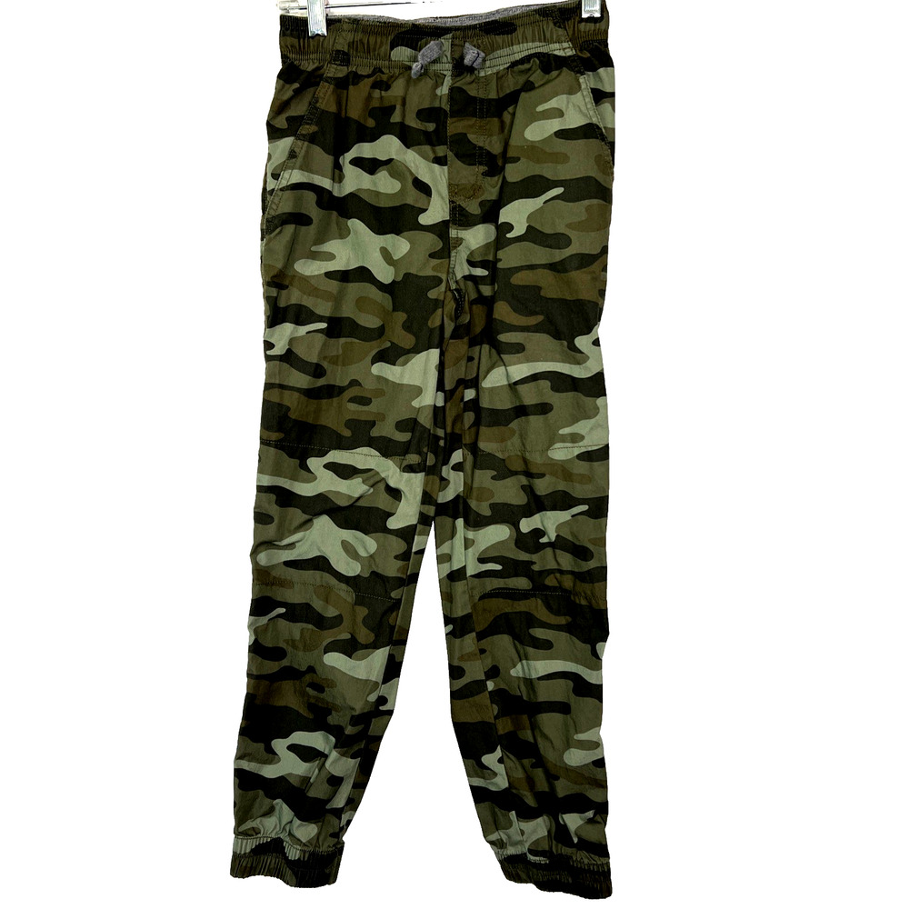Carter's Boys Size 10 Pull on Pants Jogger Cozy Lining Green Camo